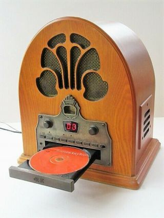 Crosley Cathedral Vintage Radio Am Fm Cd Retro Player Led Display Model Cr32d