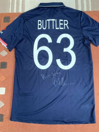 Match Worn And Signed Jos Buttler England Cricket Shirt - Rare