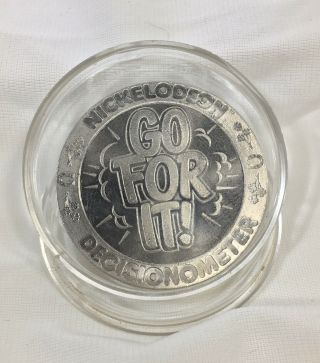 Vtg Nickelodeon Yes No Decisionometer Flip Coin Forget About It Go For It Rare