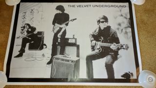 Velvet Underground Poster Group Shot B/w Band Uk Oop 24x36 Rare Htf A,