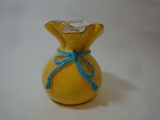 Antique 1885 Royal Worcester Hand Painted Posy Vase With Blue Tassle,