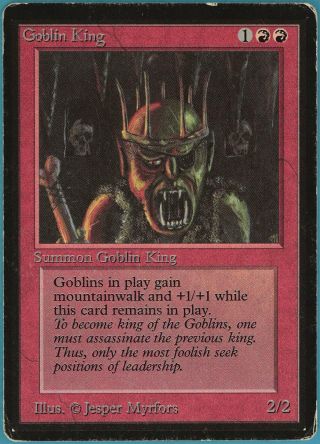 Goblin King Beta Heavily Pld Red Rare Magic Gathering Card (id 85064) Abugames