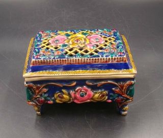 Handmade Carving Statue Brass Cloisonne Coloured Drawing Incense Burners Xuande
