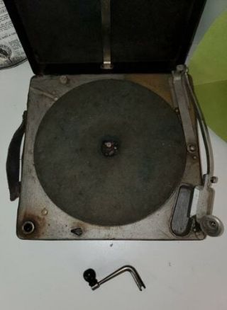 Antique/Vintage 1922 Polly Portable Phonograph 78RPM Record Player in Case 3