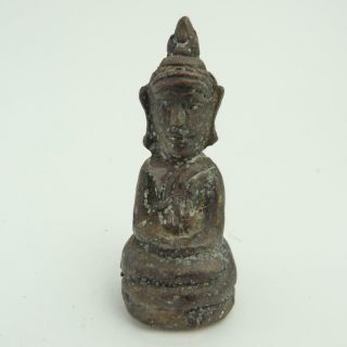 Rare Small Chinese/tibetan Bronze Figure Of A Seated Buddha,  Ming Dynasty