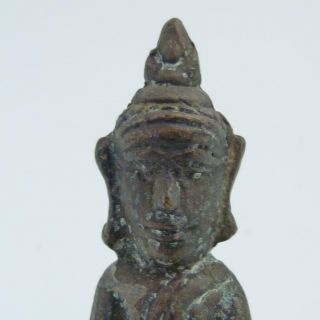 RARE SMALL CHINESE/TIBETAN BRONZE FIGURE OF A SEATED BUDDHA,  MING DYNASTY 2