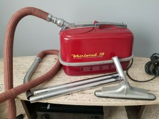 Rare Vintage/antique Whirlwind 119 Canister Vacuum Cleaner Barn Red Bagless