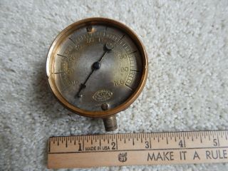 Antique U.  S.  Gauge Co.  Brass Pressure Gauge