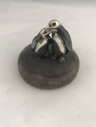 Vintage Italian Sterling Silver 925 Miniature Figurine Penguins Couple 36g Italy