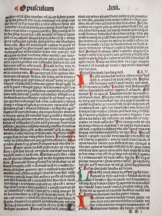 Rubricated Incunable Leaf Folio Thomas Aquinas (5) - 1490 2
