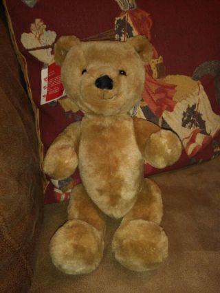 Vintage Dakin Stuffed Teddy Bear Jointed Arms & Legs 14 " Christmas Tag 1984