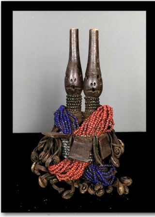 Old Tribal Rare Namji 2 Headed Fertility Doll - - Cameroon