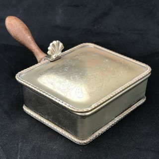 Vintage English Silver Plate Silent Butler Crumb Box Table Ash Tray
