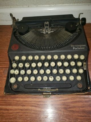Vintage Rare Remington Portable Typewriter German Keys No Right Shift Key 1920s