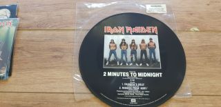 Iron Maiden - 2 Minutes To Midnight - Rare U.  K.  12 Inch Pic Disc,  Sticker Ex,