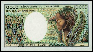 Cameroun 10000 Francs (1984 - 90) P - 23 Xf,  /au Rare French African Banknote Look