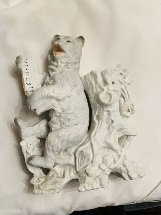 Rare Antique Germany Bisque Porcelain Singing Choir Polar Bear Snow Baby Vase