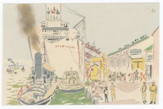 1948 Fine Art Woodblock Print Occupied Japan Sketches Of G.  I.  S Wada Sanzo Rare