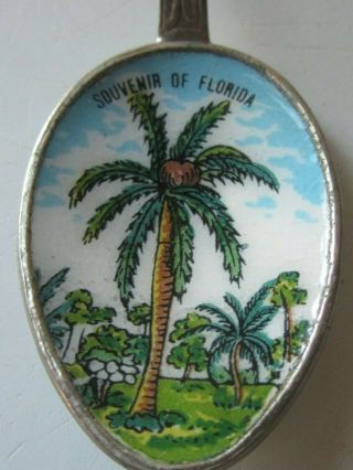 Vibrant Vintage German Klepa Arts Enameled Souvenir Spoon Florida