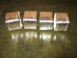 Vintage Set Of 4 Silver Plated Napkin Rings
