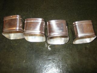 VINTAGE SET OF 4 SILVER PLATED NAPKIN RINGS 3