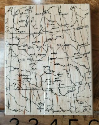 Hero Arts Antique Map Background Large Rubber Stamp