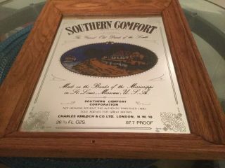 Vintage Southern Comfort Whiskey Advertising Glass Bar Mirror Man Cave Rare
