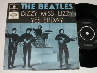 Very Rare The Beatles Single 45 Dizzy Miss Lizzy Parlophone Sweden Vg,  /exc