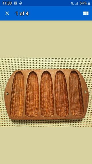 Vintage Antique Heavy Duty Cast Iron Corn Bread Maker Ear Mold 9 X 5.  5