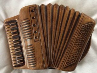 1958 Treasure Craft Ceramic Accordian Musical Instrument Planter - Vintage,  Rare