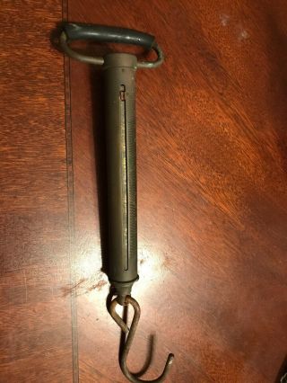 Vintage Brass Chatillon Hanging Scale 0 - 60 Lbs