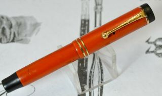 Antique Parker Duofold Jr Orange Fountain Pen,  1920,  USA (x5061) 2