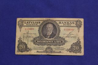 Latvia / 20 Latu 1925 P.  17 / Rare Type / See Other :)