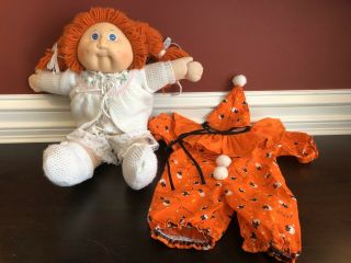Vintage Cabbage Patch Kids Doll Red Hair Blue Eyes Outfit,  Extra
