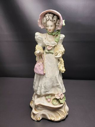 Rare Gorgeous Porcelain Dresden Lace Cordey Cybis Lady Figurine Usa