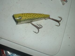 Old Fishing Lures Early Pico Pop Rare Color Chugger Speckled Trout Texas Bait