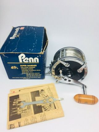Vintage Penn 49 Mariner Fishing Reel /box Look Usa