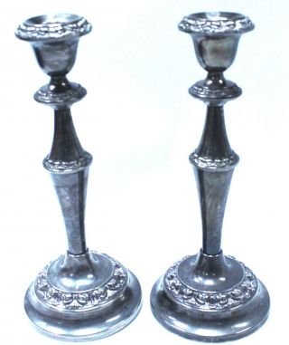 Vintage Ianthe Silver Plate/ Epns Candle Stick Holders - G13