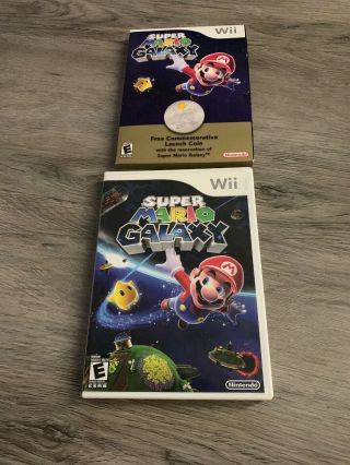 Mario Galaxy Nintendo Wii 2007 Complete Plus Bonus Rare