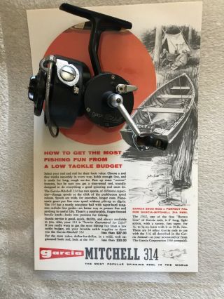 Vintage Garcia Mitchell 314 Spinning Reel Rare Planamatic Gears