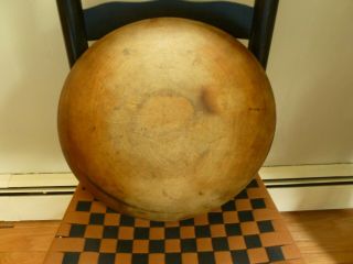 Vintage Large Turned Wood Bowl 2