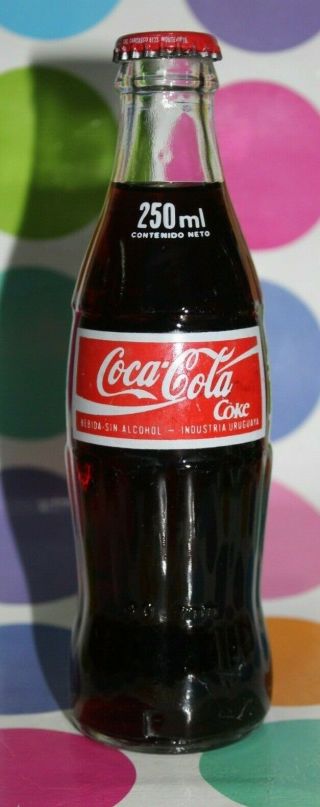 Uruguay Vintage Old Coca Cola Big Tall Bottle Acl Rare 250 Regular Language