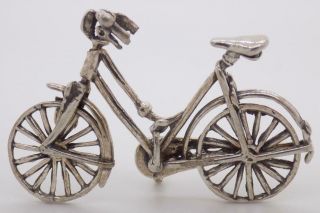 Vintage Solid Silver Italian Made Large Bicycle Miniature Hallmarked Figurine
