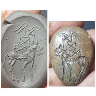 Very Rare Sasanian Stone Intaglio Seal Bead