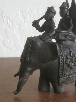 Fine Old Tibetan Chinese Bronze Buddha Elephant Censer Incense Burner Statue 2