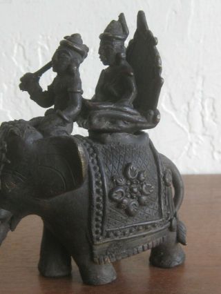 Fine Old Tibetan Chinese Bronze Buddha Elephant Censer Incense Burner Statue 3
