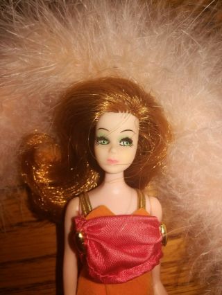 Rare Topper Dawn Side Part Glori Pippa Doll Curly Hair Evening Dress