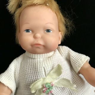 Vintage Ideal Newborn Thumbelina Baby Doll Pull String Head Moves