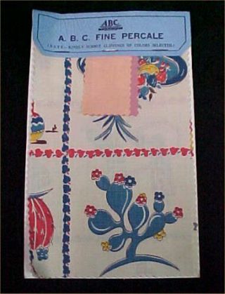 Vintage Antique Cotton Fabric Sample Swatch Book 1920s Abc Percale Estate Find