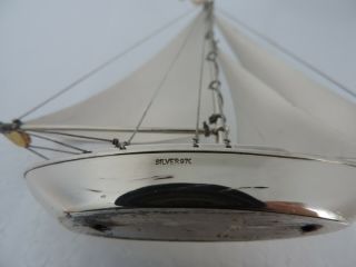 VINTAGE MASTERLY HAND CRAFTED SOLID STERLING SILVER 970 SHIP YACHT 51 gr 1.  8 OZ 3